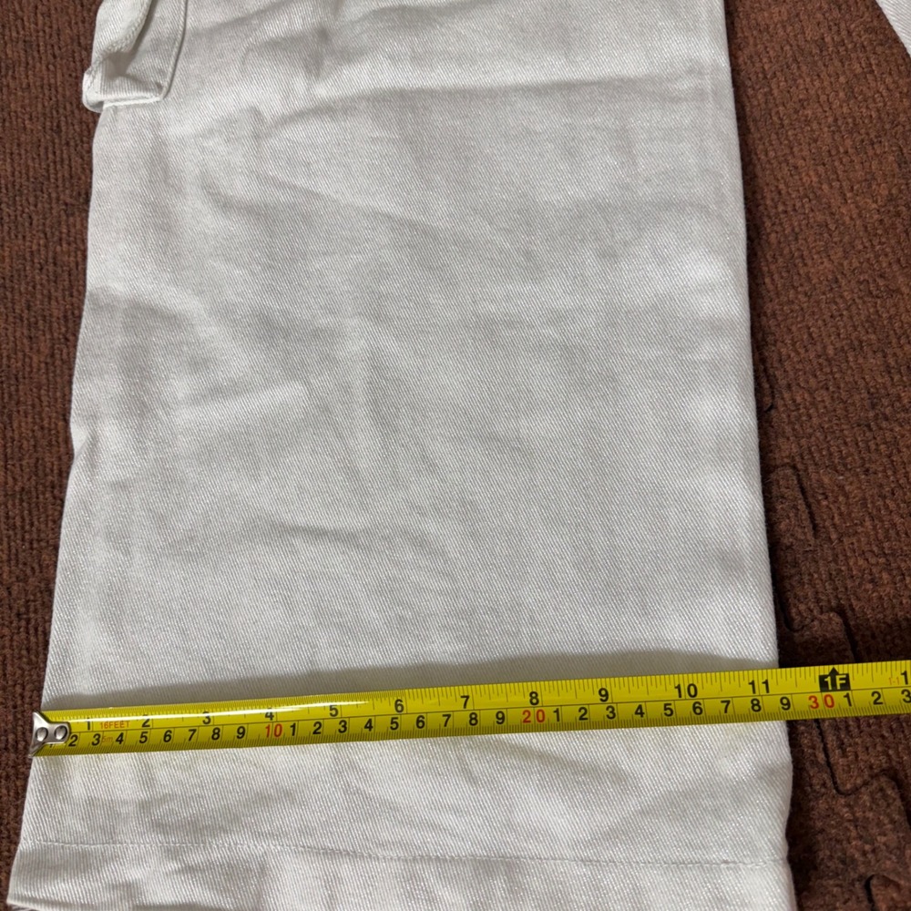 Miss Love Womens White Denim Cargo Pants Wide Leg Utility Multi Pocket Size M - Picture 5 of 8